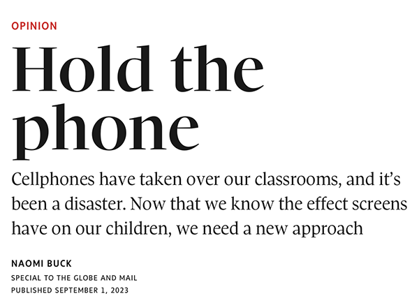 Hold The Phone article on the Globe and Mail.